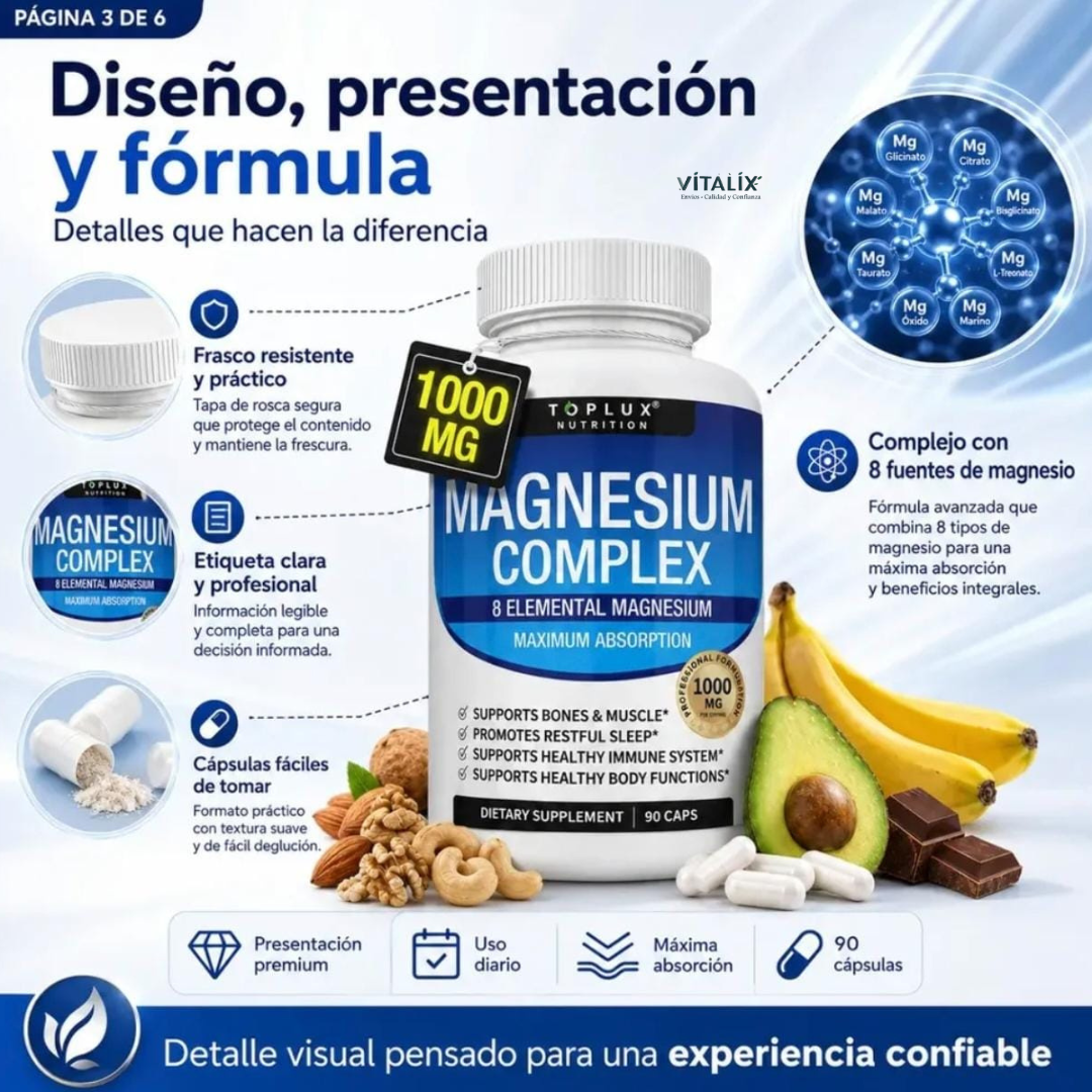 Suplemento Magnesio Complex Toplux 90 cp
